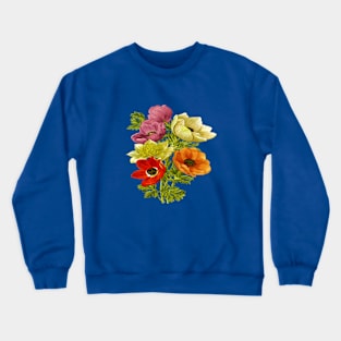 Anemone Windflower Botanical Art Vector Cut Out Crewneck Sweatshirt